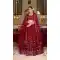 Maroon Net Embroidery Work Party Wear Lehenga Choli - 9397187056