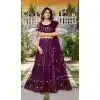 Plum Purple Net Embroidery Work Party Wear Plus Size Lehenga Choli - 9397187057