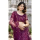 Plum Purple Net Embroidery Work Party Wear Lehenga Choli - 9397187057