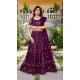 Plum Purple Net Embroidery Work Party Wear Lehenga Choli - 9397187057