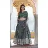 Viscose Embroidery Work Traditional Wear Plus Size Lehenga Choli In Green - 9400187069