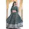Viscose Embroidery Work Traditional Wear Plus Size Lehenga Choli In Green - 9400187069