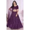 Purple Georgette Embroidery Work Party Wear Designer Lehenga Choli - 144658891