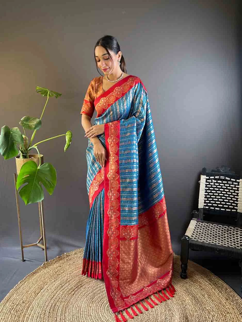 Blue Soft Silk Zari Weaving Work Traditional Wear Saree - 144979121 Blue Soft Silk Zari Weaving Work Traditional Wear Saree - 144979121