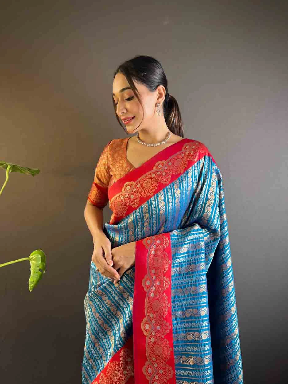 Blue Soft Silk Zari Weaving Work Traditional Wear Saree - 144979121 Blue Soft Silk Zari Weaving Work Traditional Wear Saree - 144979121