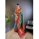 Green Soft Silk Zari Weaving Work Traditional Wear Saree - 144979122