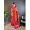 Orange Soft Silk Zari Weaving Work Traditional Wear Plus Size Saree - 144979123
