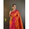 Orange Soft Silk Zari Weaving Work Traditional Wear Plus Size Saree - 144979123