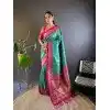 Soft Silk Green Zari Weaving Work Traditional Wear Plus Size Saree - 144979124