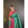 Soft Silk Green Zari Weaving Work Traditional Wear Plus Size Saree - 144979124