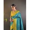 Firozi Soft Silk Zari Weaving Work Traditional Wear Plus Size Saree - 144979125
