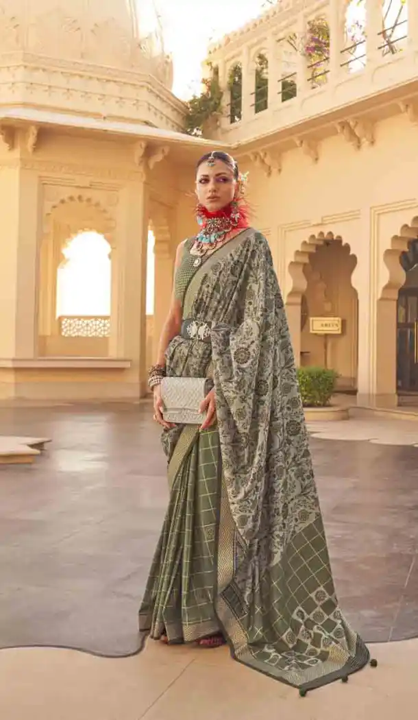 Silk Weaving Work Designer Party Wear Saree In Pista Green - 145489418