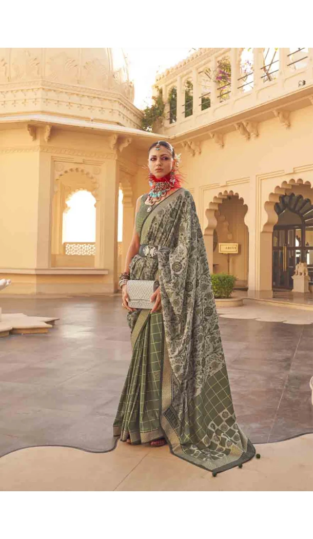 Silk Weaving Work Designer Party Wear Saree In Pista Green - 145489418