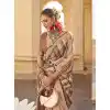 Silk Weaving Work Designer Party Wear Plus Size Plus Size Saree In Peach - 145489420