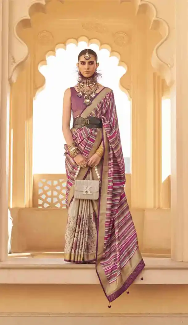 Silk Weaving Work Designer Party Wear Saree In Pink - 145489421