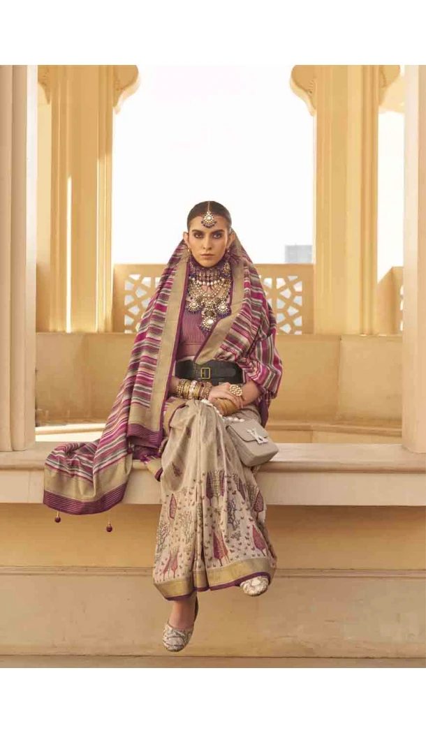 Silk Weaving Work Designer Party Wear Saree In Pink - 145489421