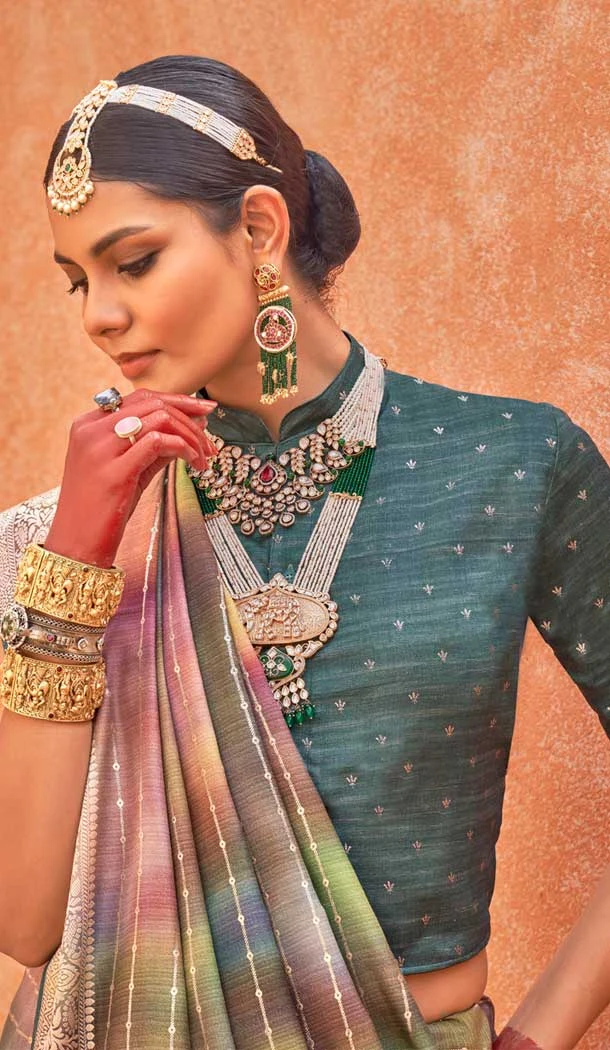Silk Printed Party Wear Designer Saree In Multi Color - 146009714