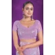 Simar Silk Embroidery Work Party Wear Designer Saree In Lavender - 9405187097