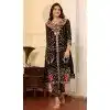 Georgette Embroidered Party Wear Plus Size Salwar Suit In Black - 9414187143