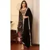 Georgette Embroidered Party Wear Plus Size Salwar Suit In Black - 9414187143