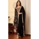Georgette Embroidered Party Wear Salwar Suit In Black - 9414187143