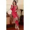 Chinon Silk Embroidered Party Wear Plus Size Salwar Suit In Pink - 9414187144