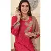 Chinon Silk Embroidered Party Wear Plus Size Salwar Suit In Pink - 9414187144