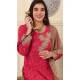 Chinon Silk Embroidered Party Wear Salwar Suit In Pink - 9414187144