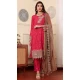 Chinon Silk Embroidered Party Wear Salwar Suit In Pink - 9414187144