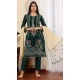 Georgette Embroidered Party Wear Salwar Suit In Green - 9414187145