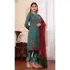 Georgette Embroidered Party Wear Plus Size Salwar Suit In Rama Green - 9414187146