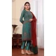 Georgette Embroidered Party Wear Salwar Suit In Rama Green - 9414187146