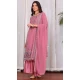 Pink Georgette Embroidered Party Wear Salwar Suit - 9414187147