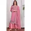 Pink Georgette Embroidered Party Wear Plus Size Salwar Suit - 9414187147