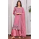 Pink Georgette Embroidered Party Wear Salwar Suit - 9414187147