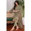 Green Georgette Embroidered Party Wear Plus Size Salwar Suit - 9414187148