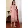 Georgette Embroidered Party Wear Plus Size Salwar Suit In Pink Color - 9414187149