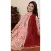 Georgette Embroidered Party Wear Plus Size Salwar Suit In Pink Color - 9414187149