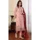 Georgette Embroidered Party Wear Salwar Suit In Pink Color - 9414187149