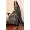 Georgette Embroidered Party Wear Plus Size Salwar Suit In Brown - 9414187150