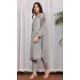 Georgette Embroidered Party Wear Salwar Suit In Grey - 9414187151
