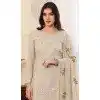 Georgette Embroidered Party Wear Plus Size Salwar Suit In Beige - 9414187152