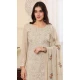 Georgette Embroidered Party Wear Salwar Suit In Beige - 9414187152