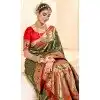 Green Tissue Silk Gold Zari Work Traditional Designer Wear Plus Size Saree - 9425187199