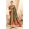 Green Tissue Silk Gold Zari Work Traditional Designer Wear Plus Size Saree - 9425187199