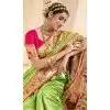 Light Green Tissue Silk Gold Zari Work Traditional Designer Wear Plus Size Saree - 9425187200
