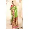 Light Green Tissue Silk Gold Zari Work Traditional Designer Wear Plus Size Saree - 9425187200