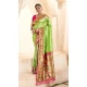 Light Green Tissue Silk Gold Zari Work Traditional Designer Wear Saree - 9425187200