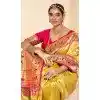 Yellow Tissue Silk Gold Zari Work Traditional Designer Wear Plus Size Saree - 9425187203