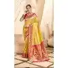 Yellow Tissue Silk Gold Zari Work Traditional Designer Wear Plus Size Saree - 9425187203